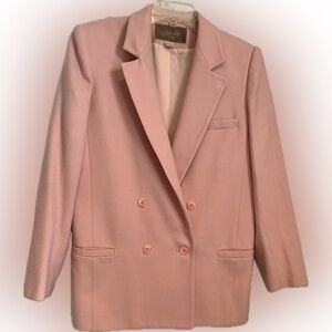 Wool double breasted pink Blazer, vintage, Size 10 | Saville